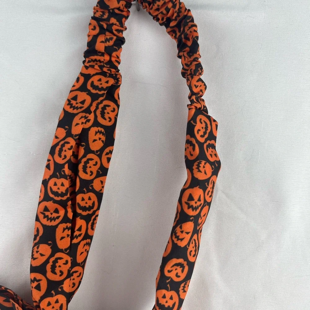 Orange Pumpkin Patterned Headband